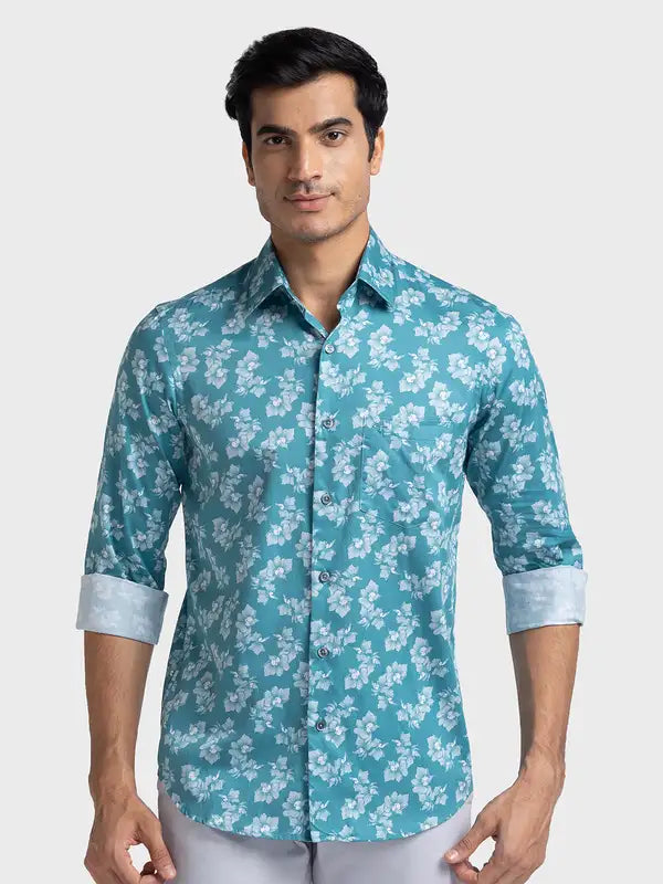 Men Tailored Fit Blue Shirt