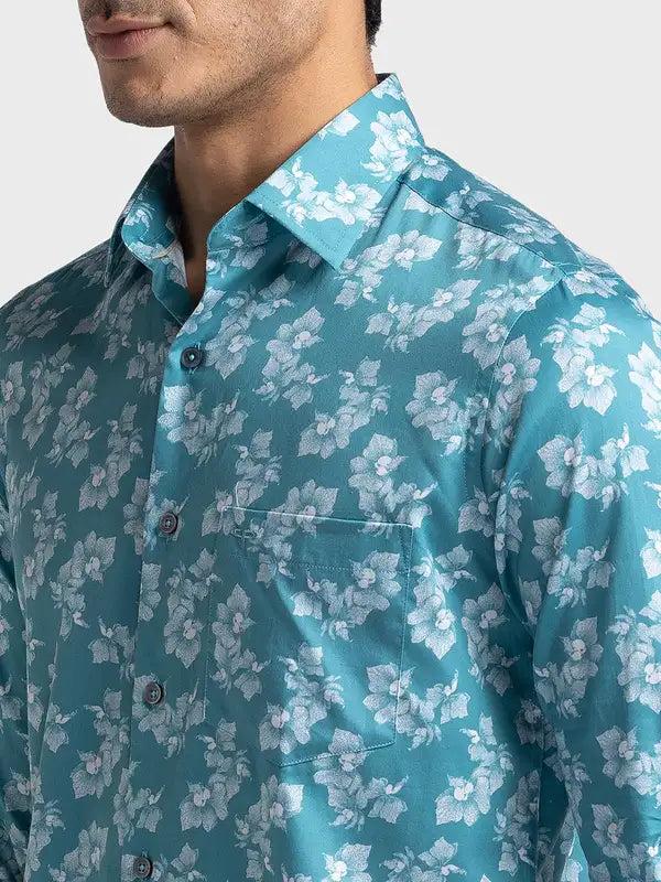 Men Tailored Fit Blue Shirt