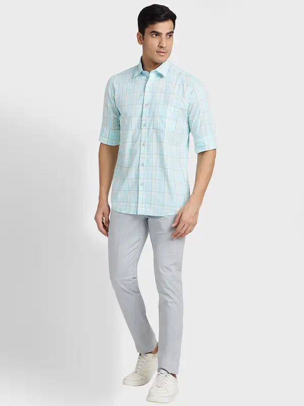 Men Tailored Fit Yellow Shirt