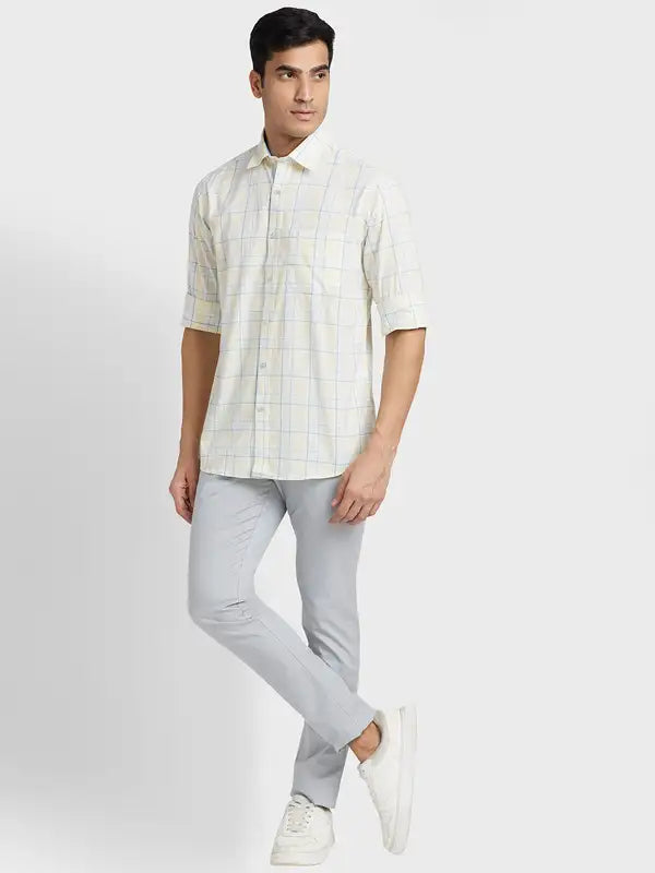 Men Tailored Fit Grey Shirt