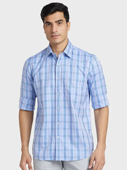 Men Tailored Fit Light Blue Shirt