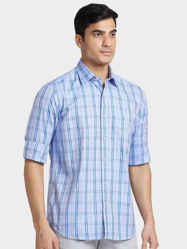 Men Tailored Fit Light Blue Shirt