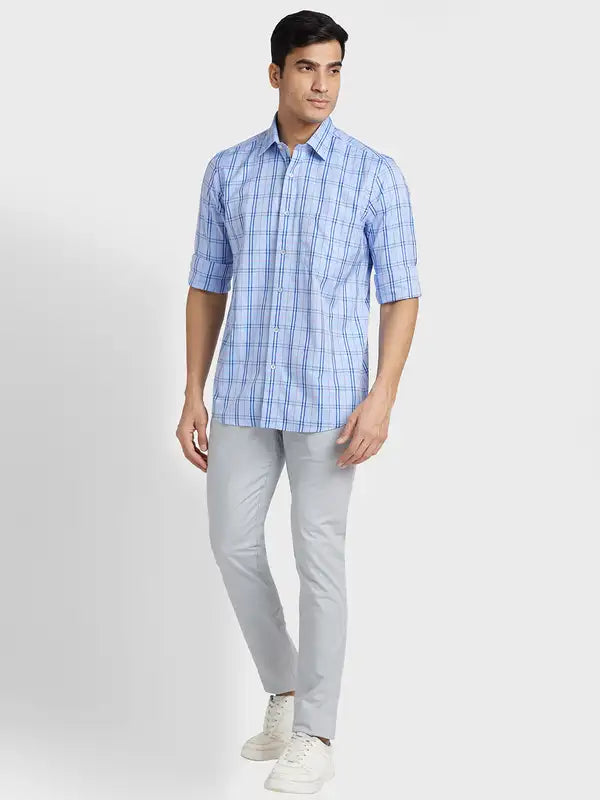 Men Tailored Fit Light Blue Shirt