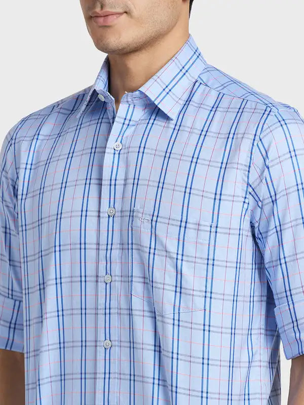 Men Tailored Fit Light Blue Shirt