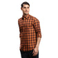Men Petrol Regular Fit Checks Cotton Full Sleeves Shirts