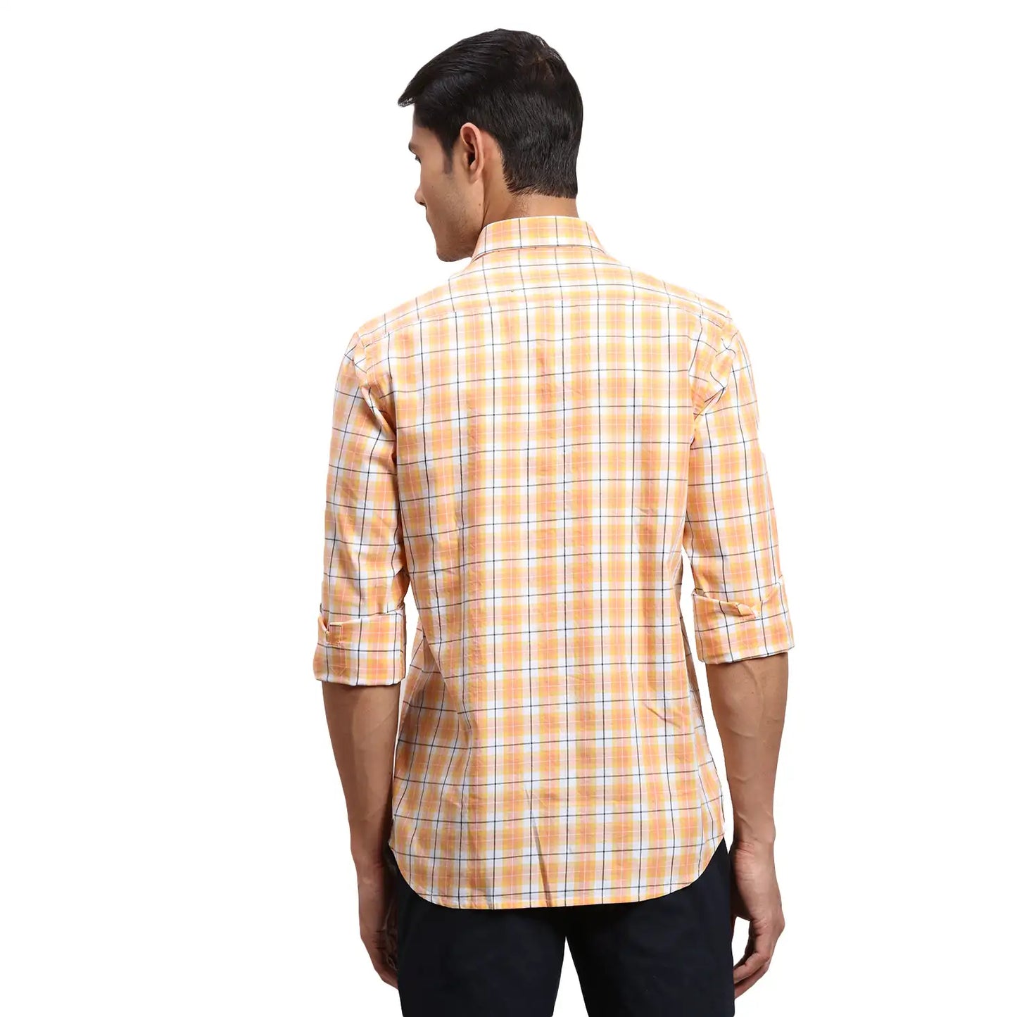 Men Blue Regular Fit Checks Cotton Full Sleeves Shirts