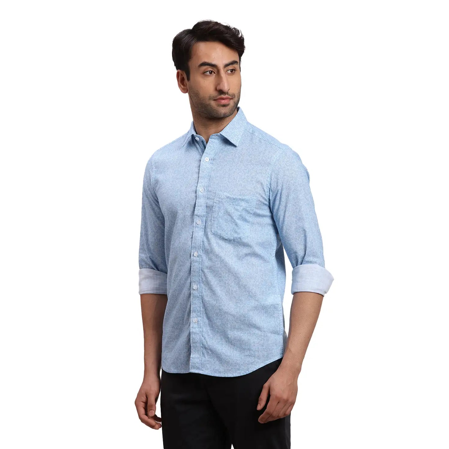 Men Red Regular Fit Print Cotton Full Sleeves Shirts