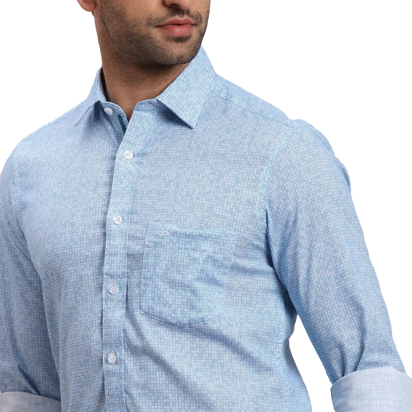 Men Red Regular Fit Print Cotton Full Sleeves Shirts