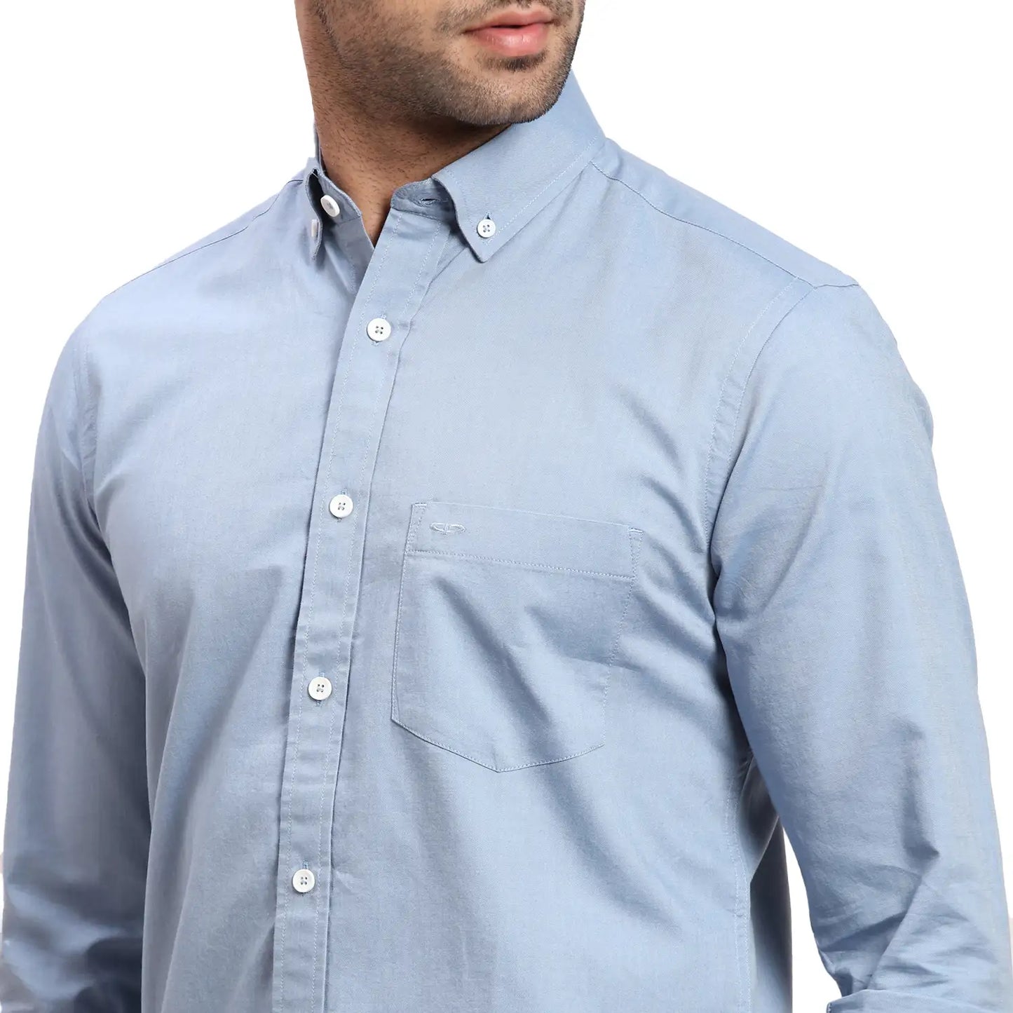 Men Red Regular Fit Warp Chambray Cotton Full Sleeves Shirts