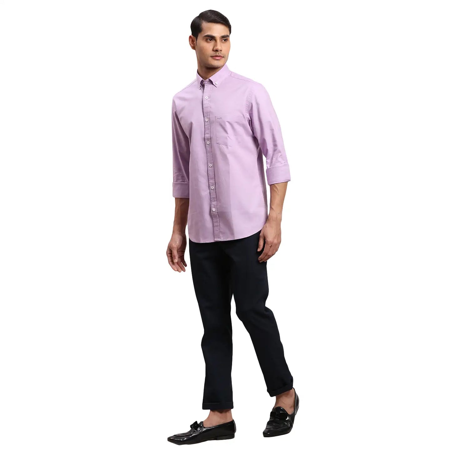 Men Blue Regular Fit Stripe Cotton Full Sleeves Shirts