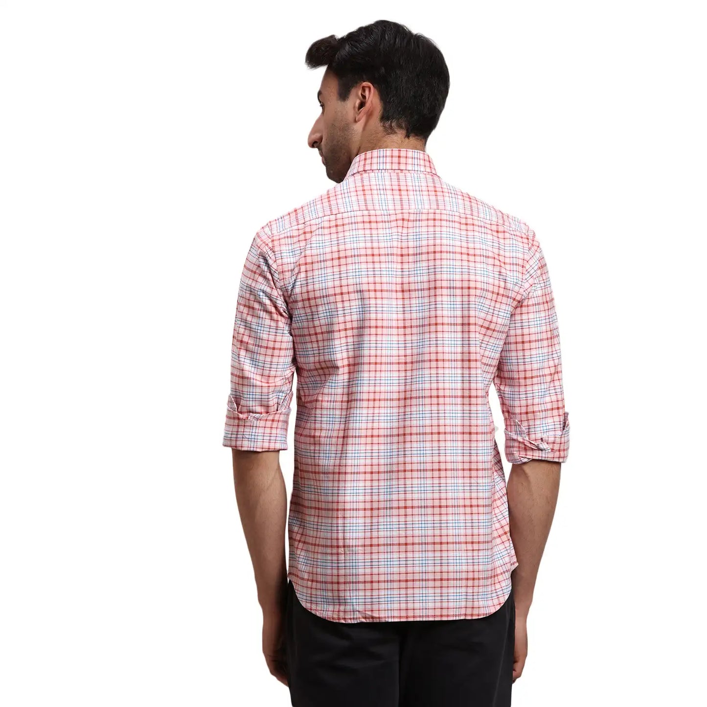 Men Yellow Regular Fit Checks Cotton Full Sleeves Shirts