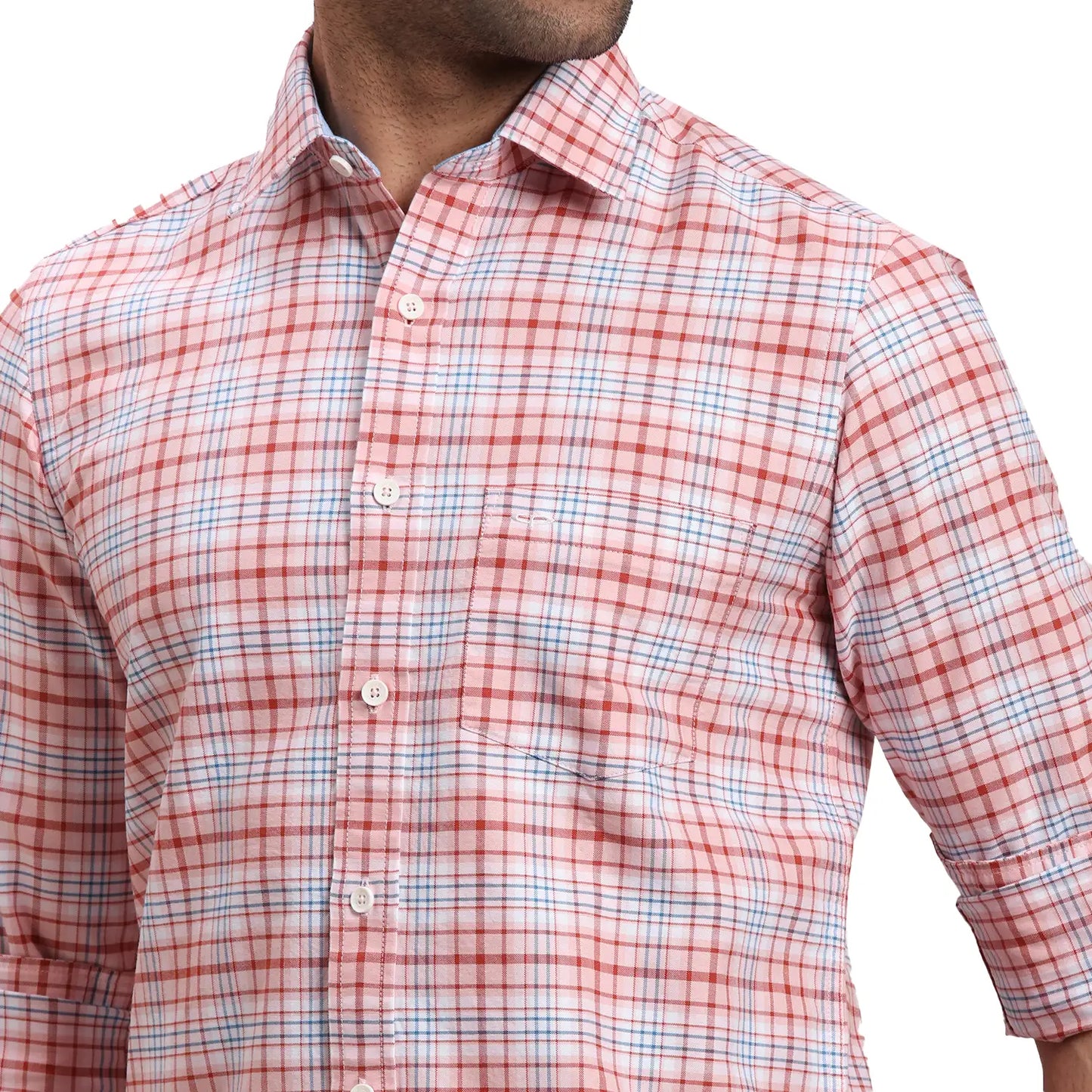 Men Yellow Regular Fit Checks Cotton Full Sleeves Shirts