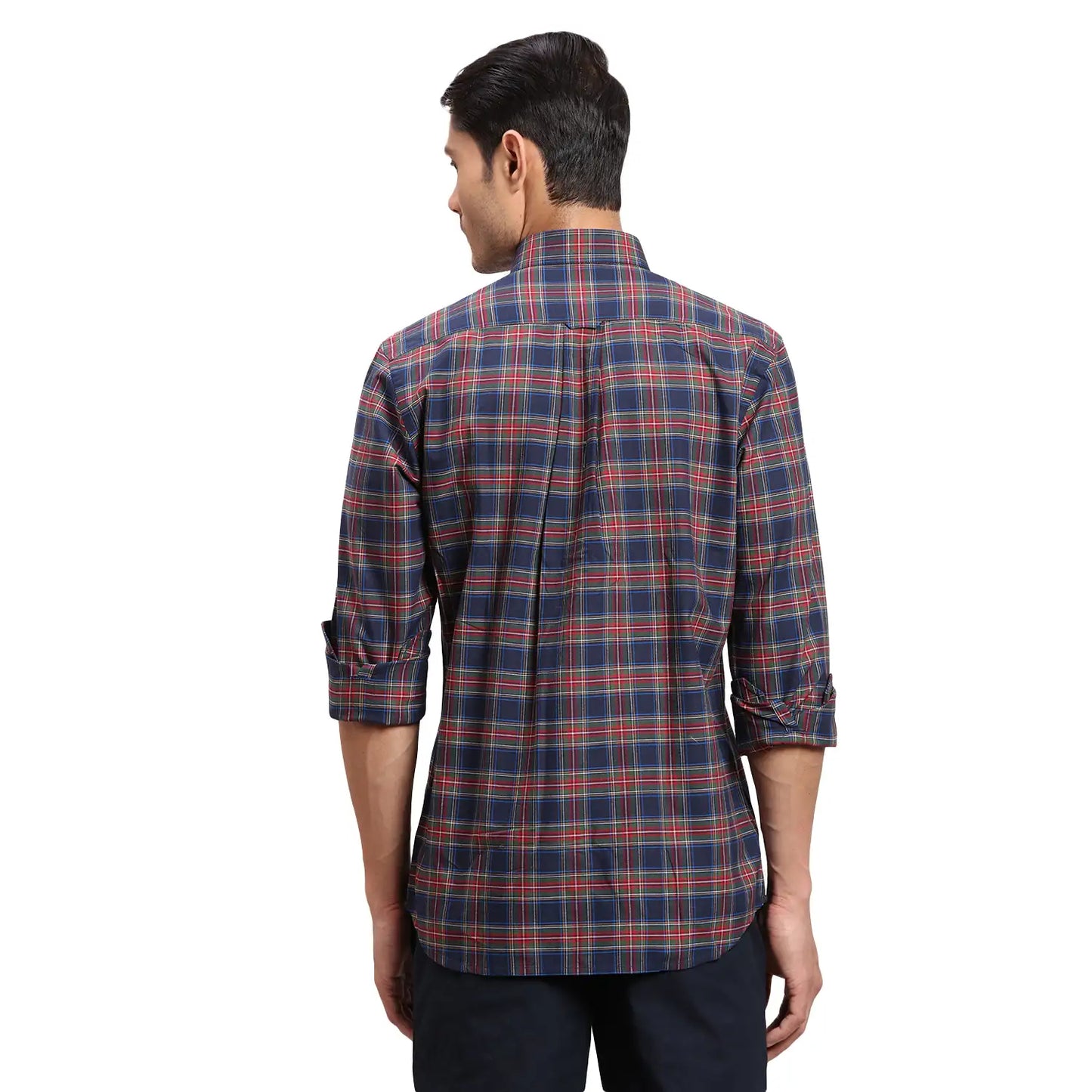 Men Red Regular Fit Print  Cotton Full Sleeve  Shirts