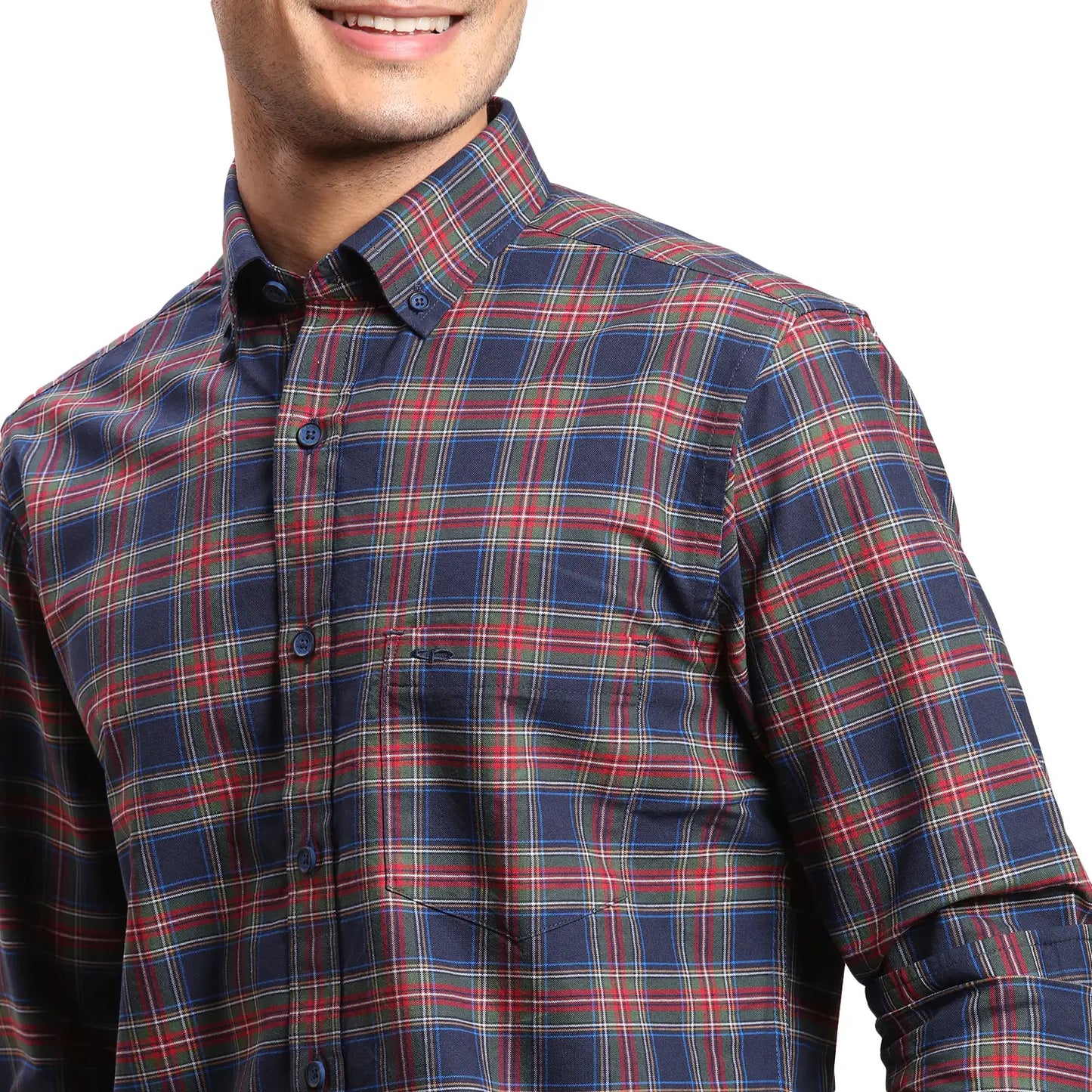Men Red Regular Fit Print  Cotton Full Sleeve  Shirts