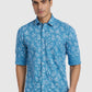 ColorPlus Men Maroon Print Regular Fit Cotton Blend Full Sleeve Shirt