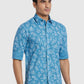 ColorPlus Men Maroon Print Regular Fit Cotton Blend Full Sleeve Shirt