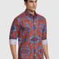 Men Maroon Regular Fit Print  Cotton Full Sleeve  Shirts