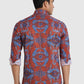 Men Maroon Regular Fit Print  Cotton Full Sleeve  Shirts