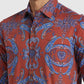 Men Maroon Regular Fit Print  Cotton Full Sleeve  Shirts