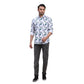 ColorPlus Men White Stripe Regular Fit Cotton Full Sleeve Shirt
