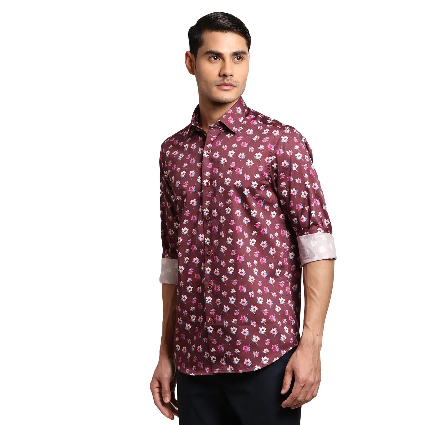 Men Blue Regular Fit Checks  Cotton Full Sleeve  Shirts