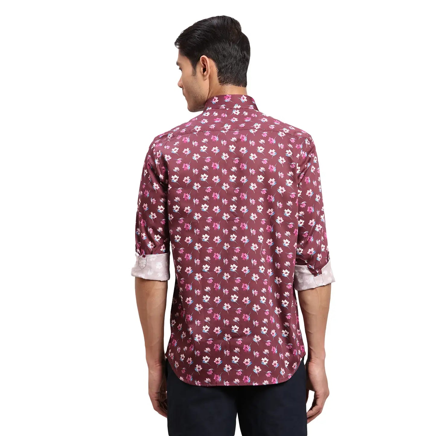 Men Blue Regular Fit Checks  Cotton Full Sleeve  Shirts