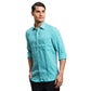 Men Red Regular Fit Weft Chambray Linen Full Sleeves Shirts