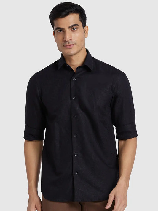 Men Maroon Regular Fit Print Cotton Full Sleeve Shirts