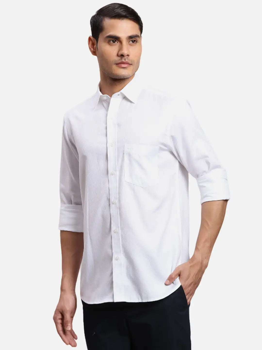 ColorPlus Men Orange Checks Regular Fit Cotton Full Sleeve Shirt