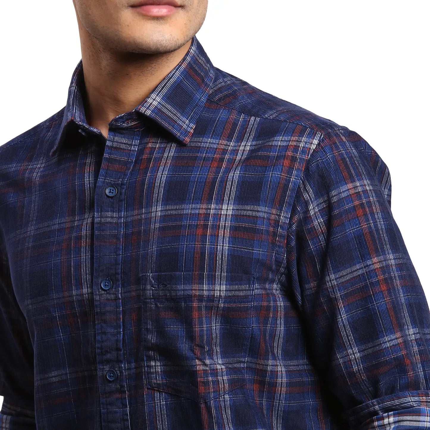Men Red Regular Fit Checks Cotton Full Sleeves Shirts