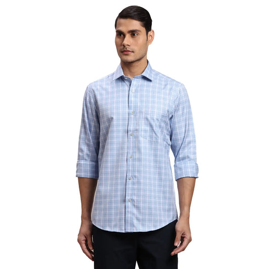 Men Fawn Regular Fit Checks  Cotton Full Sleeve  Shirts