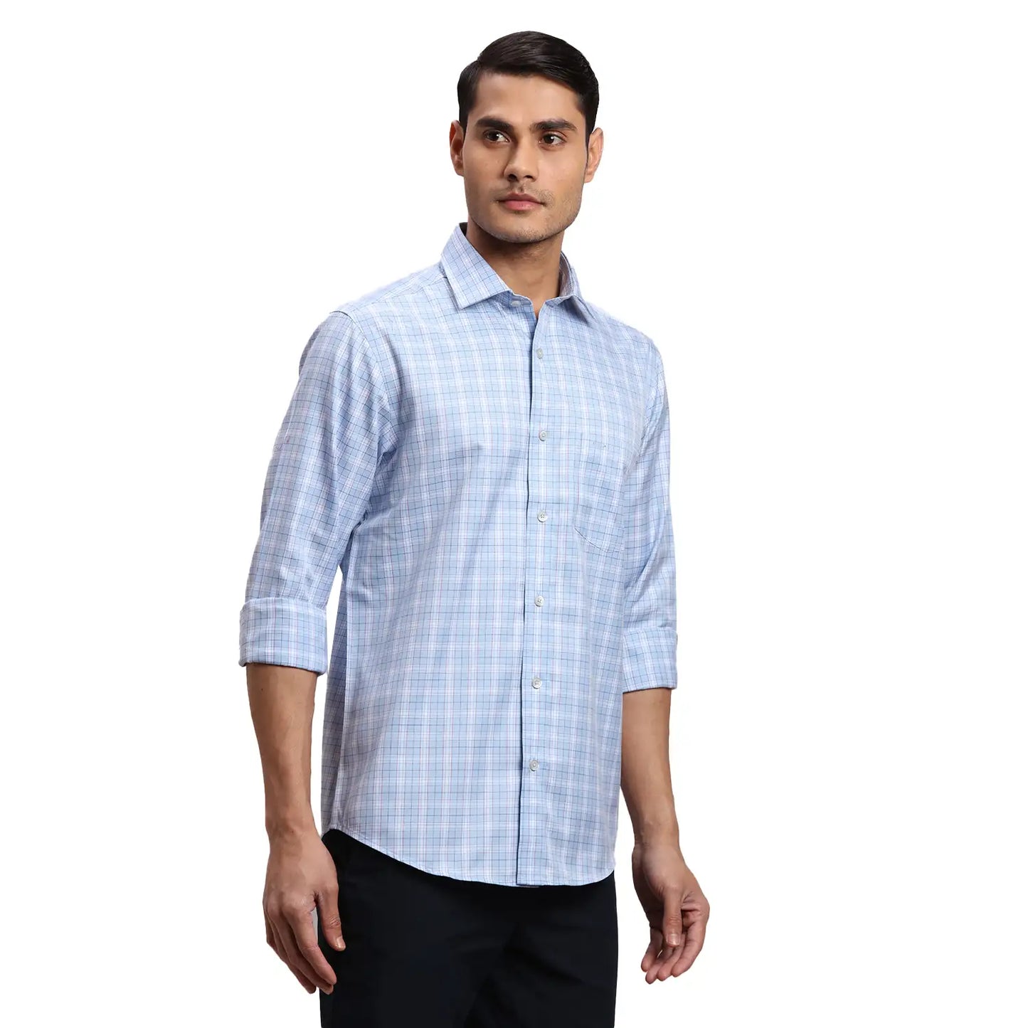 Men Fawn Regular Fit Checks  Cotton Full Sleeve  Shirts