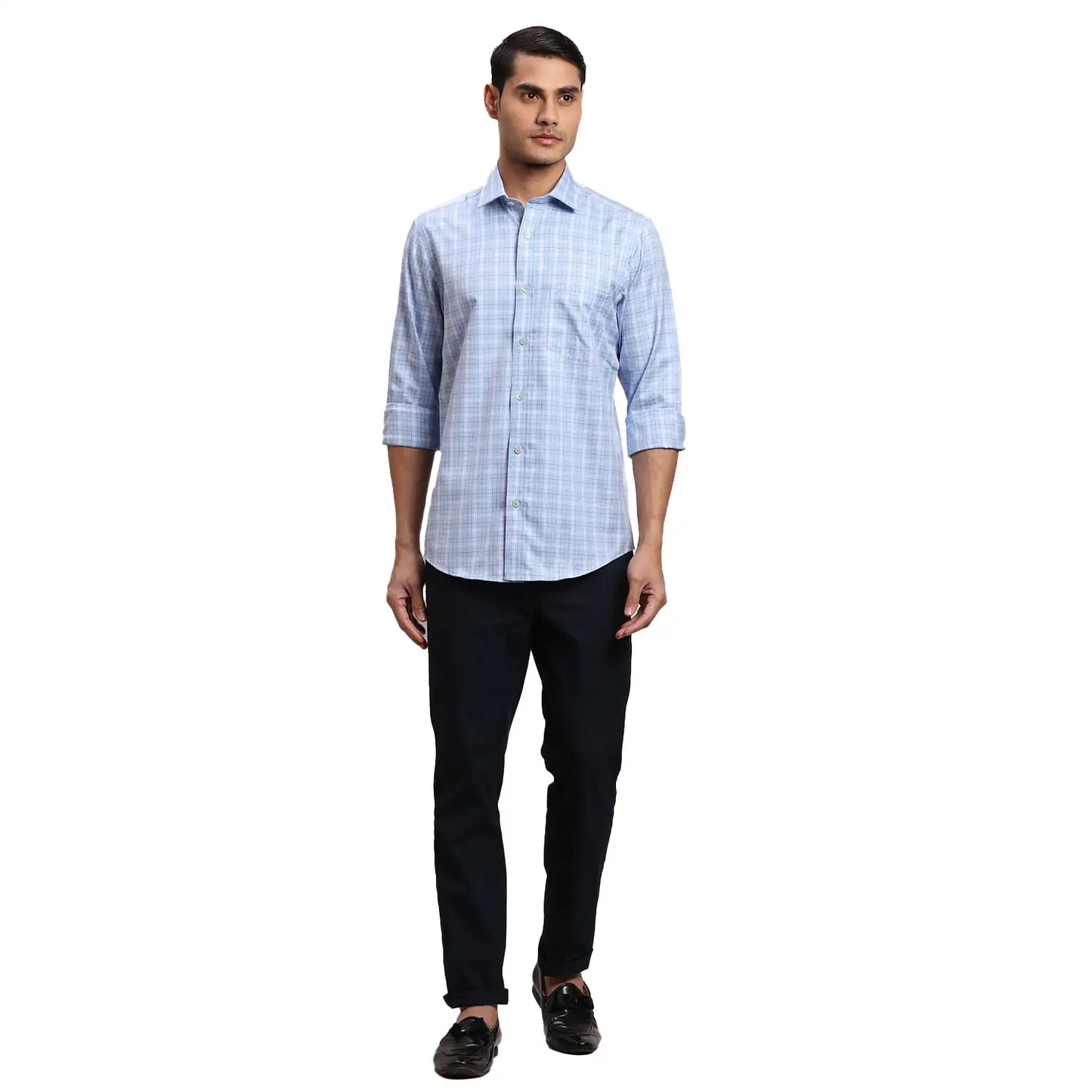 Men Fawn Regular Fit Checks  Cotton Full Sleeve  Shirts