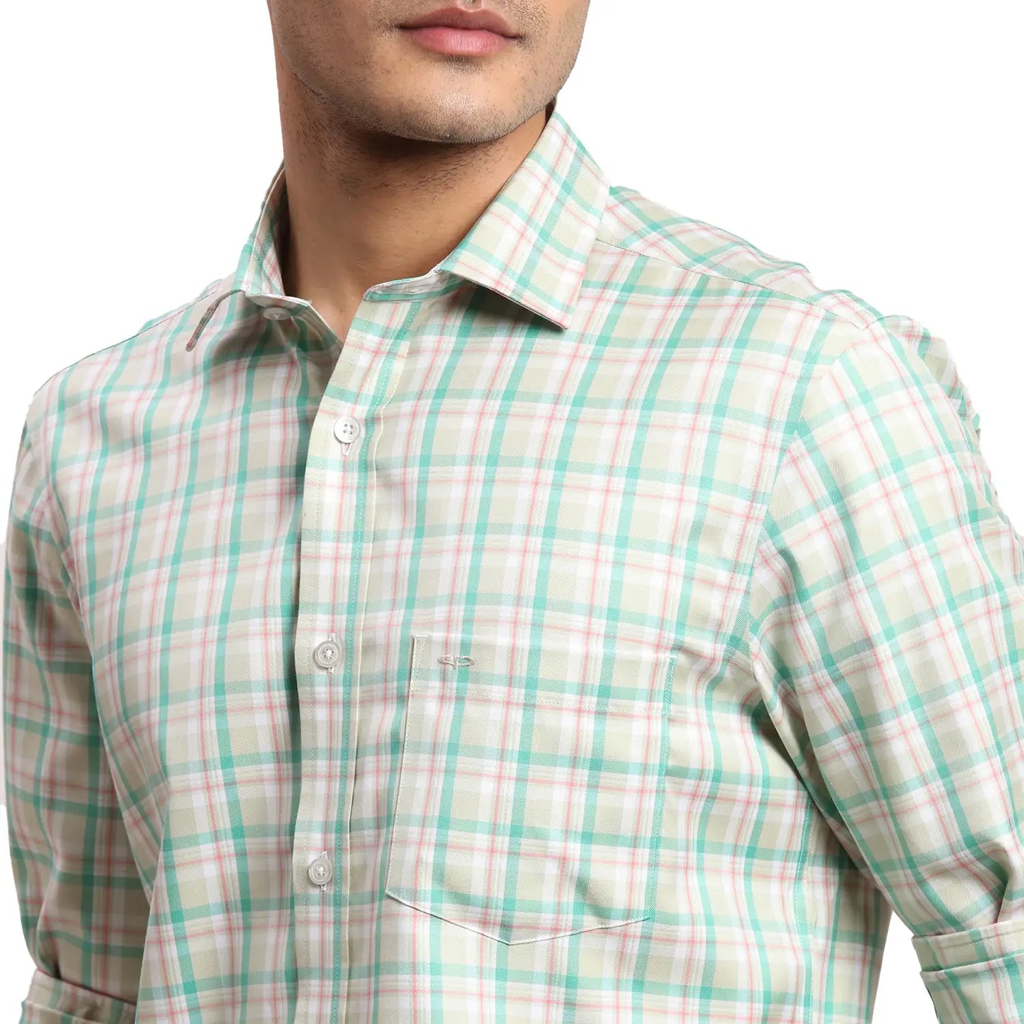 Men Red Regular Fit Checks  Cotton Full Sleeve  Shirts