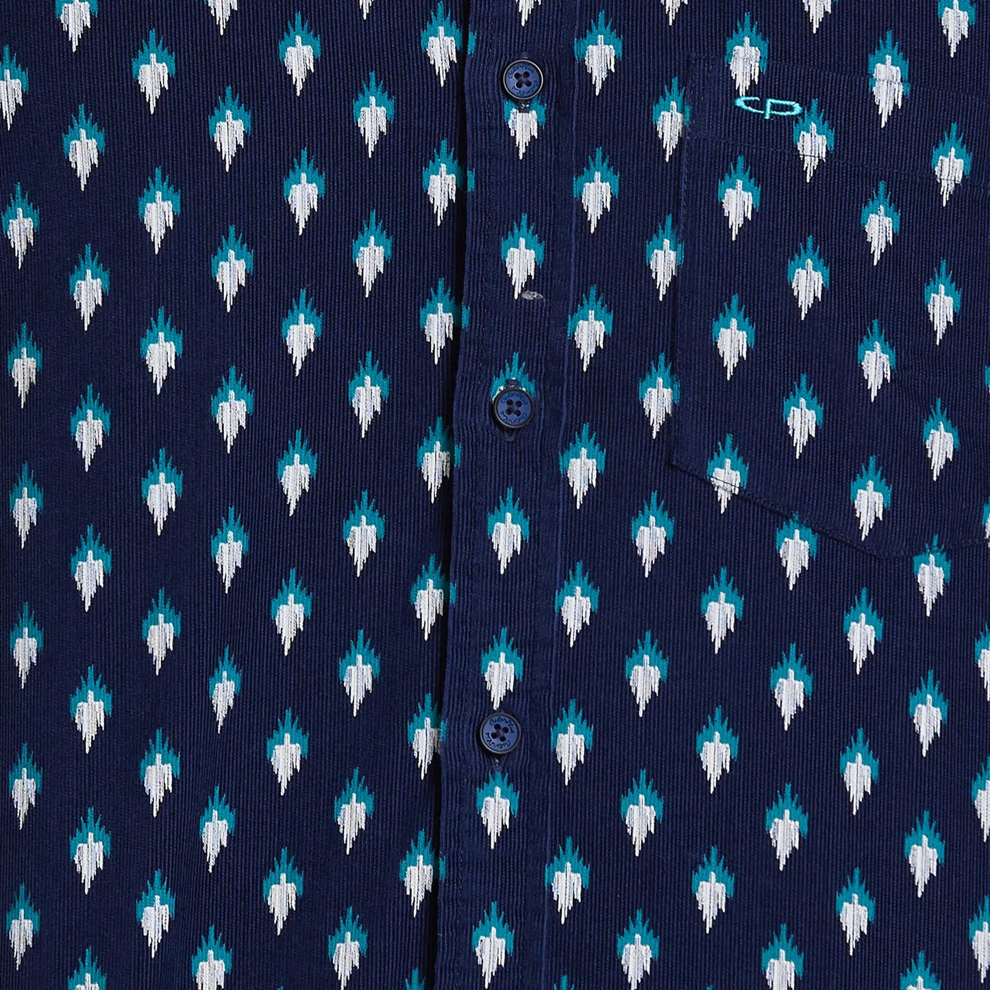 ColorPlus Men Blue Solid Regular Fit Cotton Full Sleeve Shirt