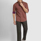 Men Khaki Tailored Fit Solid Cotton Blend Trouser