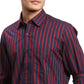 Men Violet Regular Fit Yarn Dyed Cotton Full Sleeves Shirts