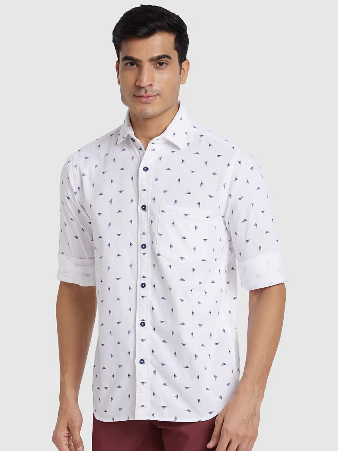 Men Green Regular Fit Yarn Dyed  Cotton Full Sleeve  Shirts