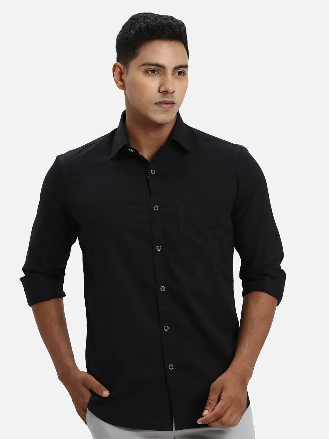 ColorPlus Regular Fit Solid Dark Green Shirt