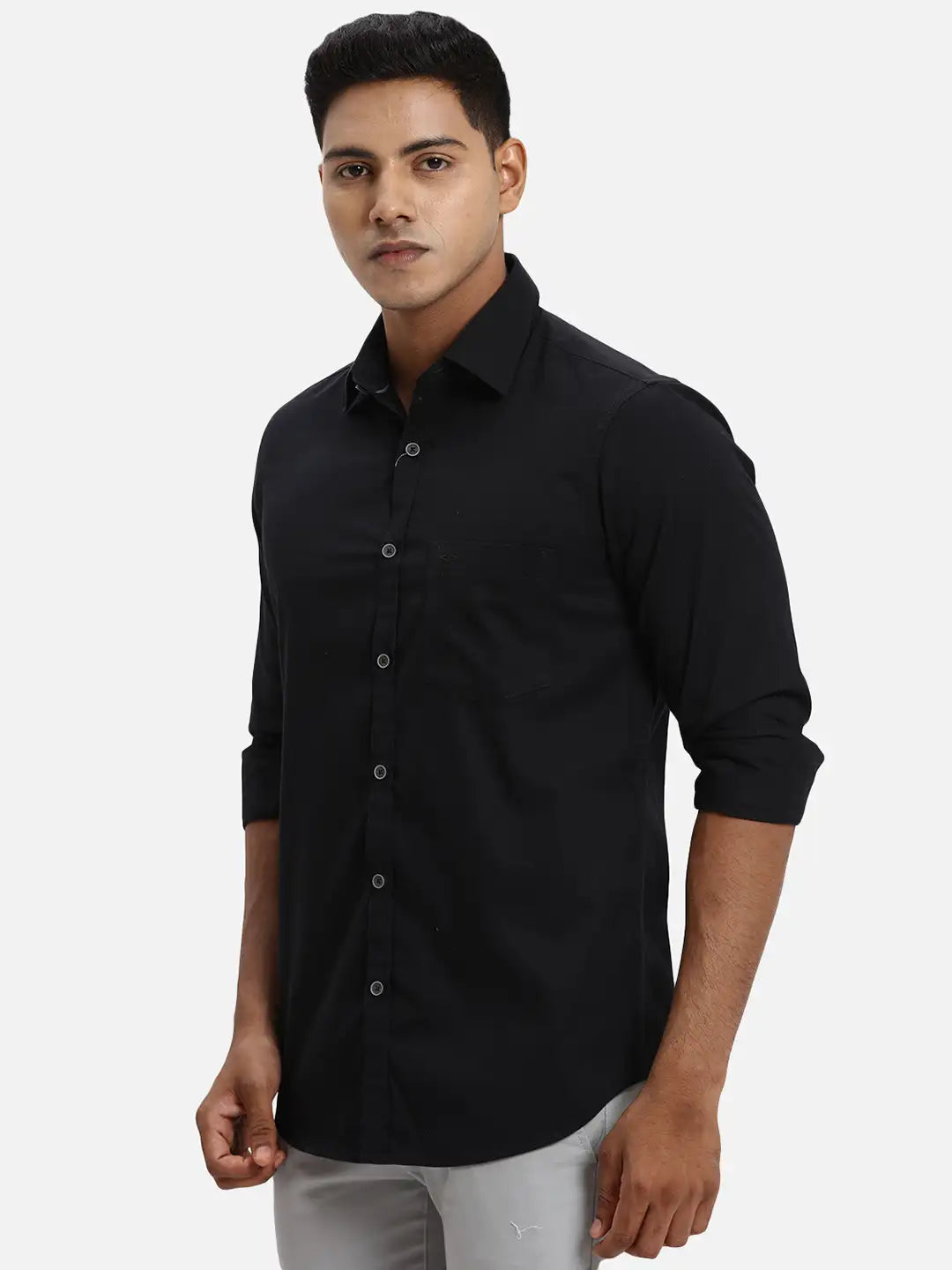 ColorPlus Regular Fit Solid Dark Green Shirt