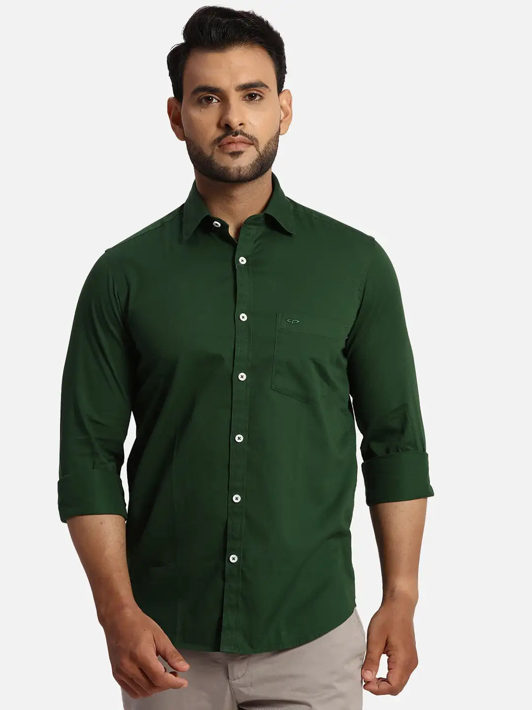 ColorPlus Regular Fit Solid Dark Brown Shirt