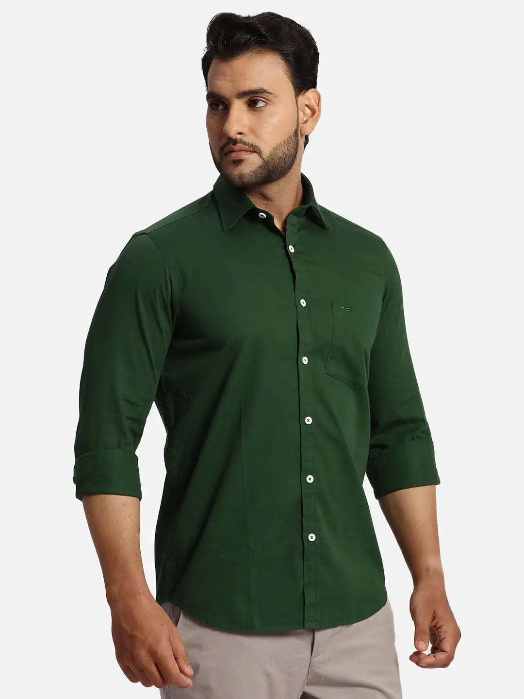 ColorPlus Regular Fit Solid Dark Brown Shirt