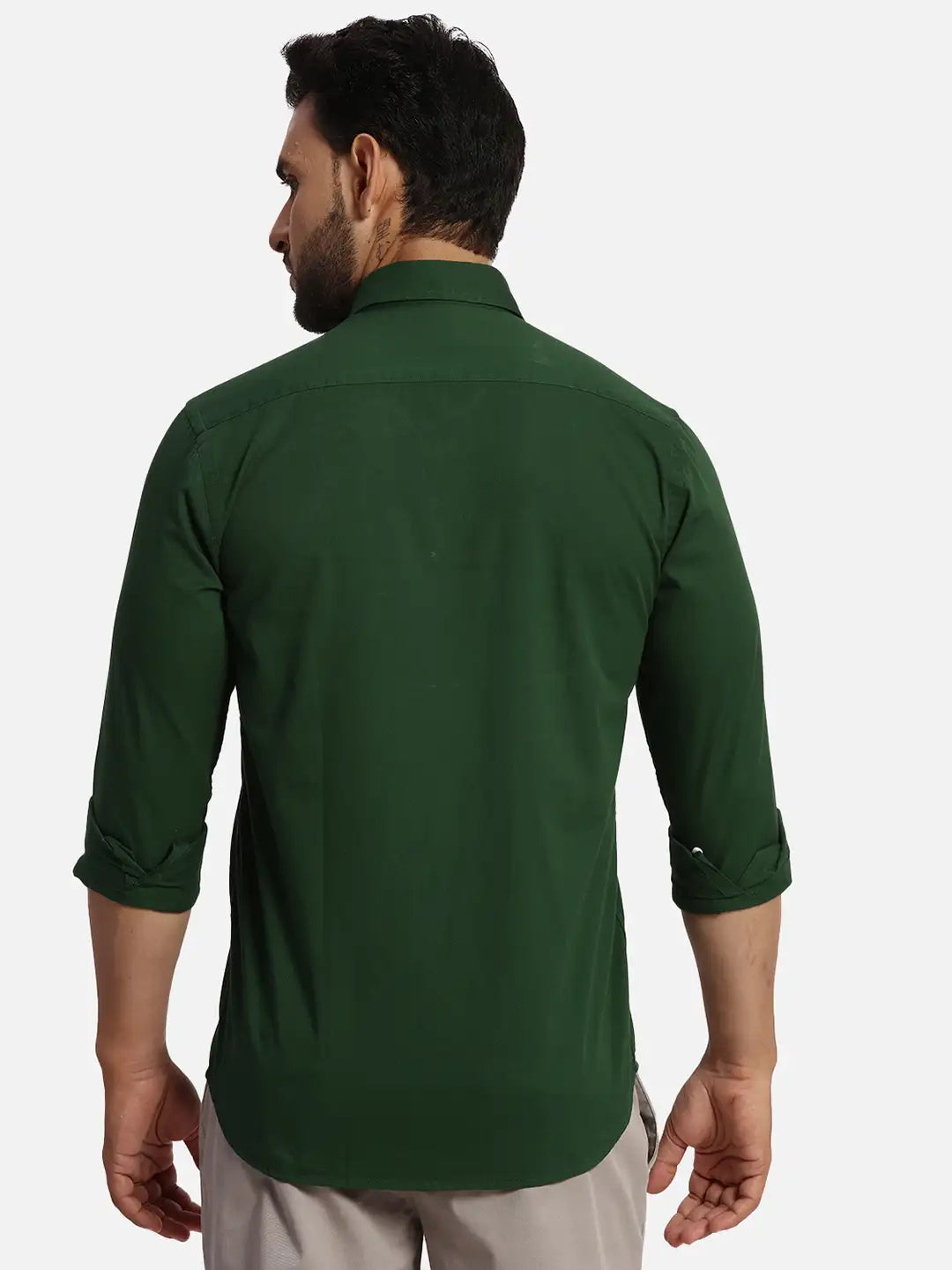 ColorPlus Regular Fit Solid Dark Brown Shirt