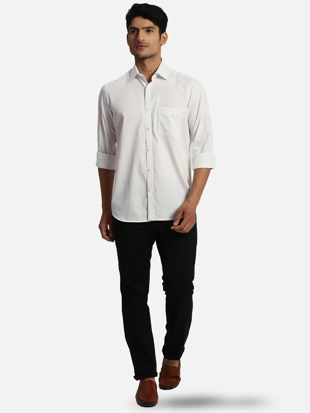 ColorPlus Regular Fit Printed Medium Yellow Shirt