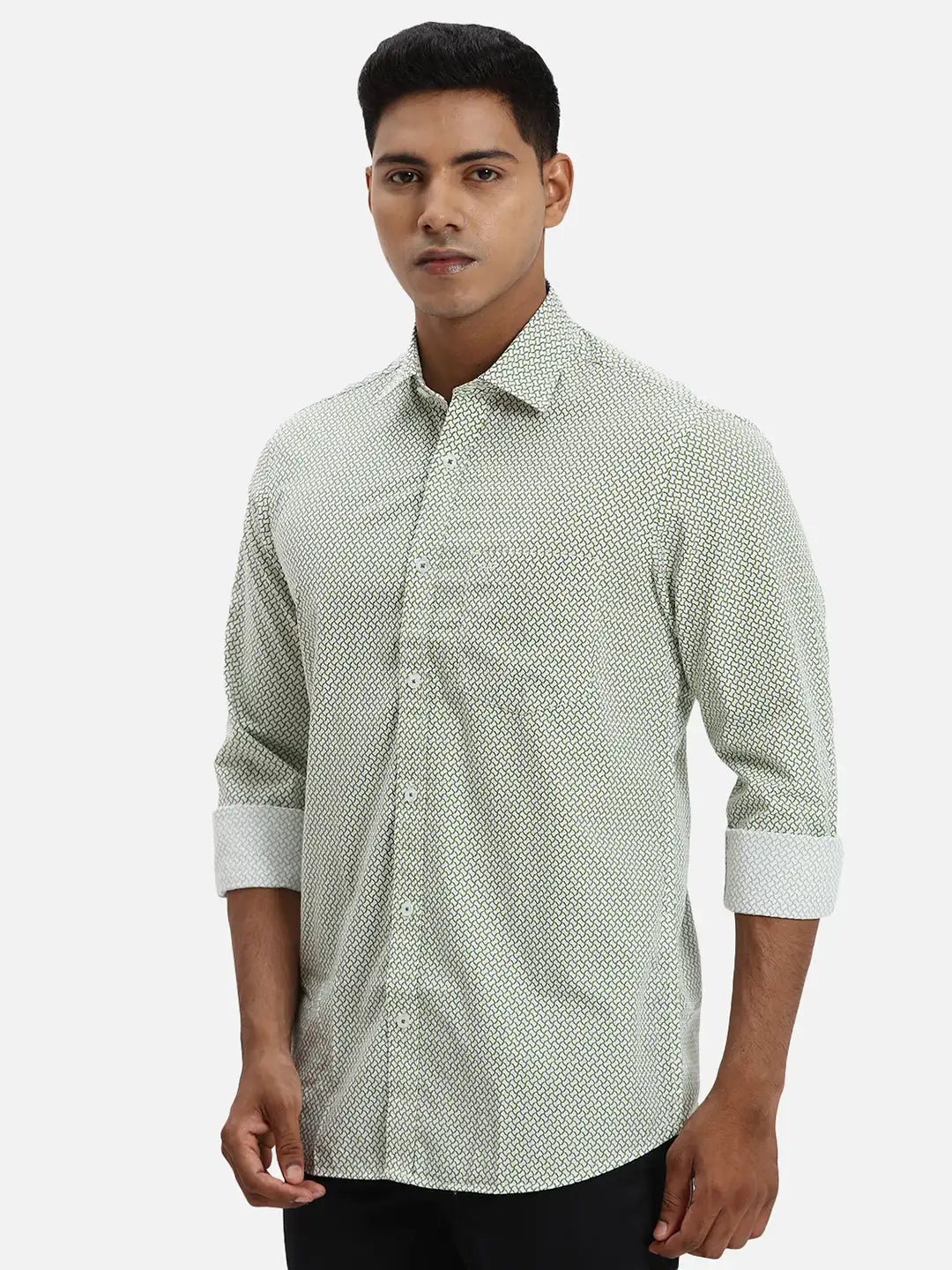 ColorPlus Regular Fit Printed Medium Violet Shirt
