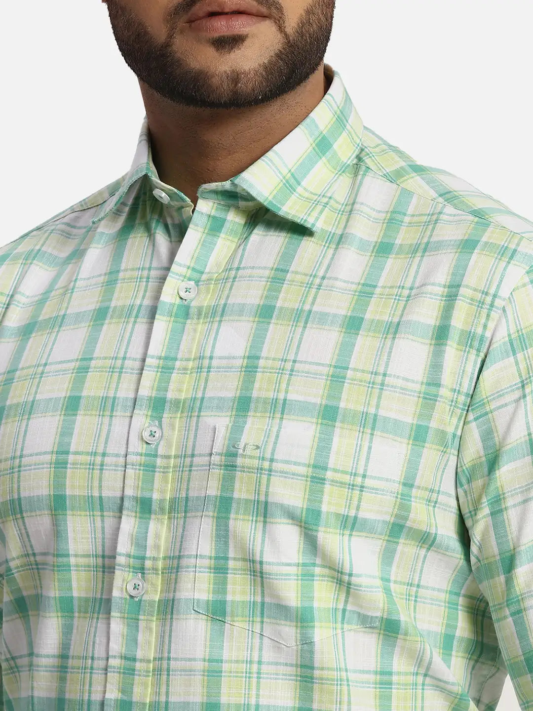 ColorPlus Regular Fit Checkered Medium Red Shirt