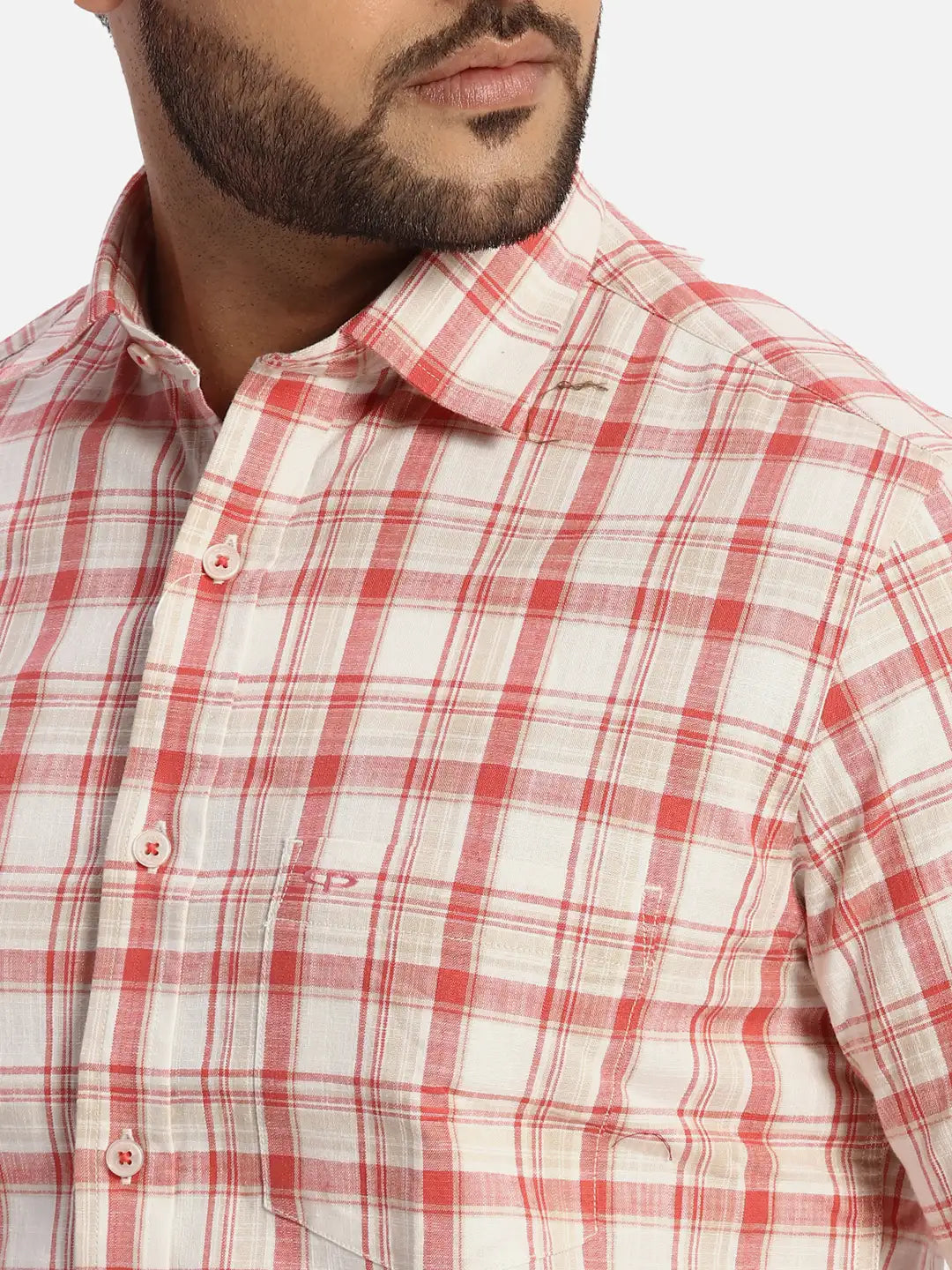 ColorPlus Regular Fit Checkered Medium Violet Shirt