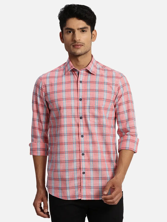 ColorPlus Regular Fit Printed Medium Green Shirt