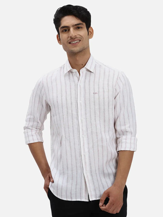 ColorPlus Regular Fit Checkered Medium Green Shirt