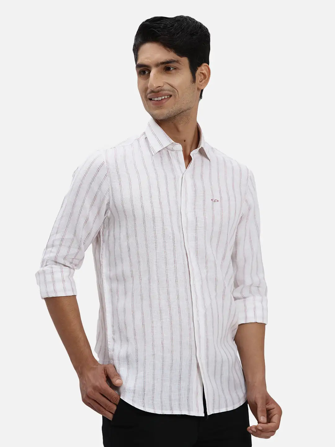 ColorPlus Regular Fit Checkered Medium Green Shirt